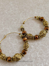 Brown & Gold Hoops - SOKORA JEWELSBrown & Gold Hoops