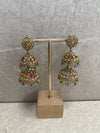 (Slightly Imperfect) Tiered Jhumka Earrings - Multicolour