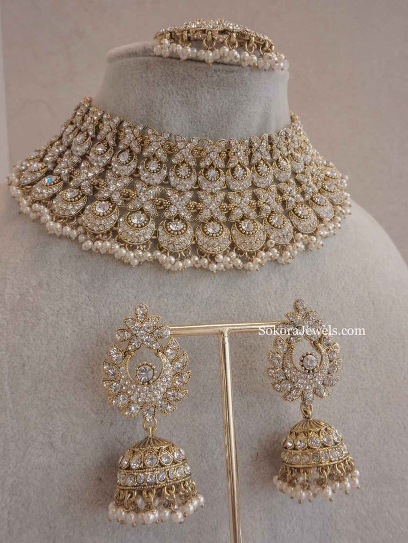 Camelia Pearl Necklace set - SOKORA JEWELSCamelia Pearl Necklace set