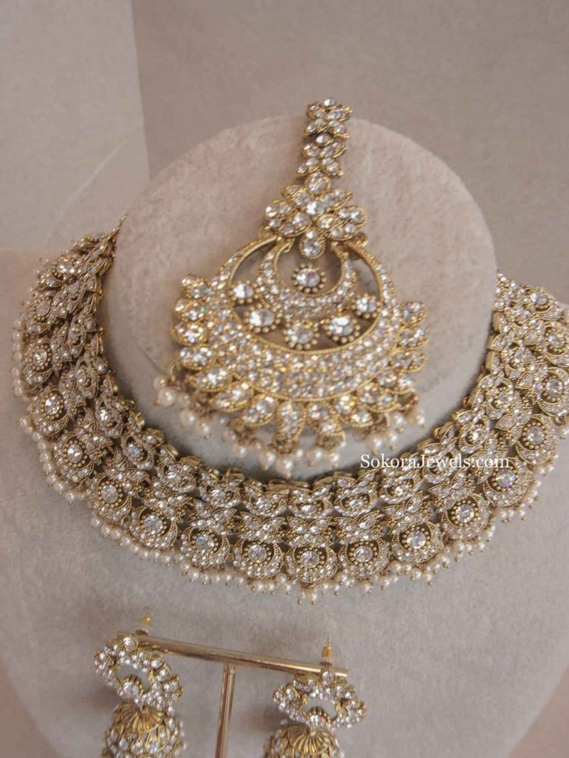 Camelia Pearl Necklace set - SOKORA JEWELSCamelia Pearl Necklace set