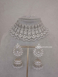 Camelia Silver Necklace set - SOKORA JEWELSCamelia Silver Necklace set