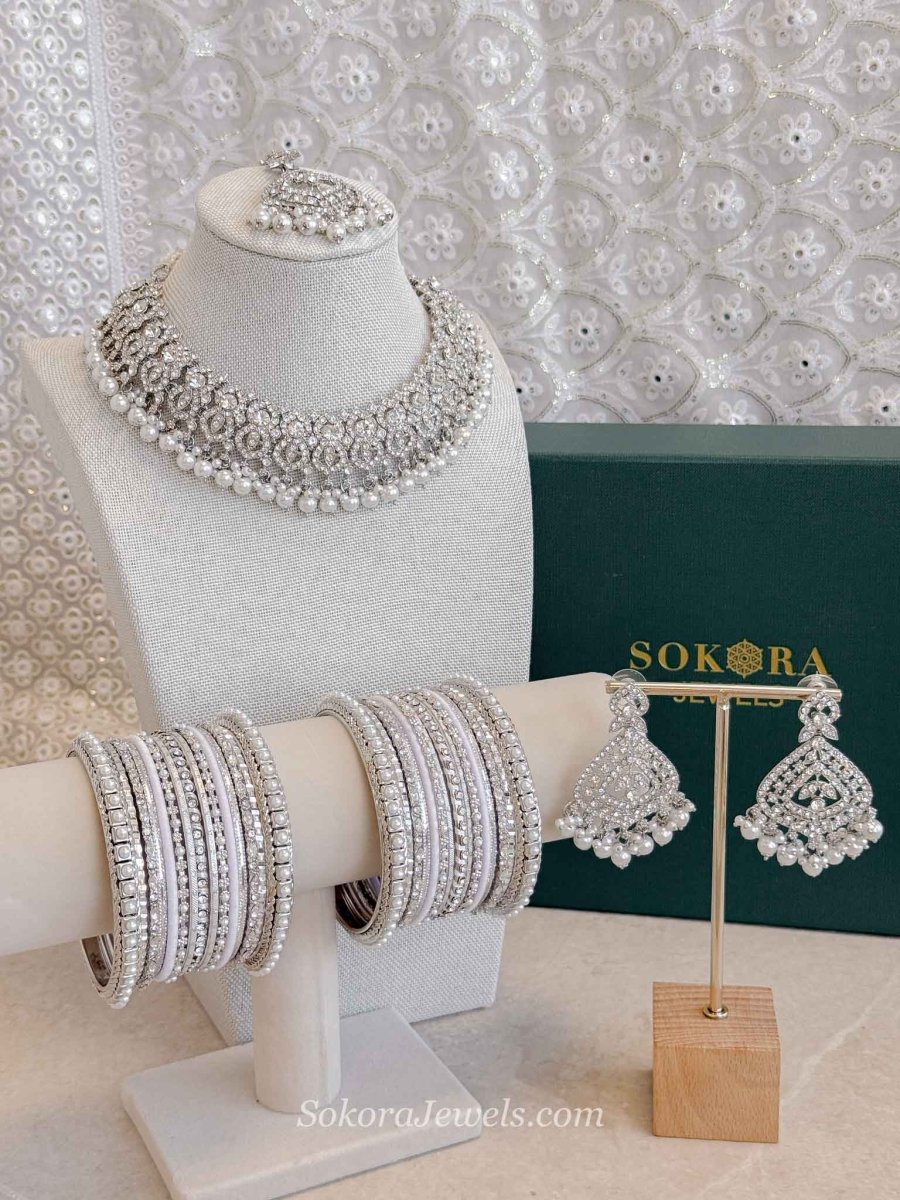 Casey 4 Piece Jewelry Set Box - Silver - SOKORA JEWELSCasey 4 Piece Jewelry Set Box - Silver