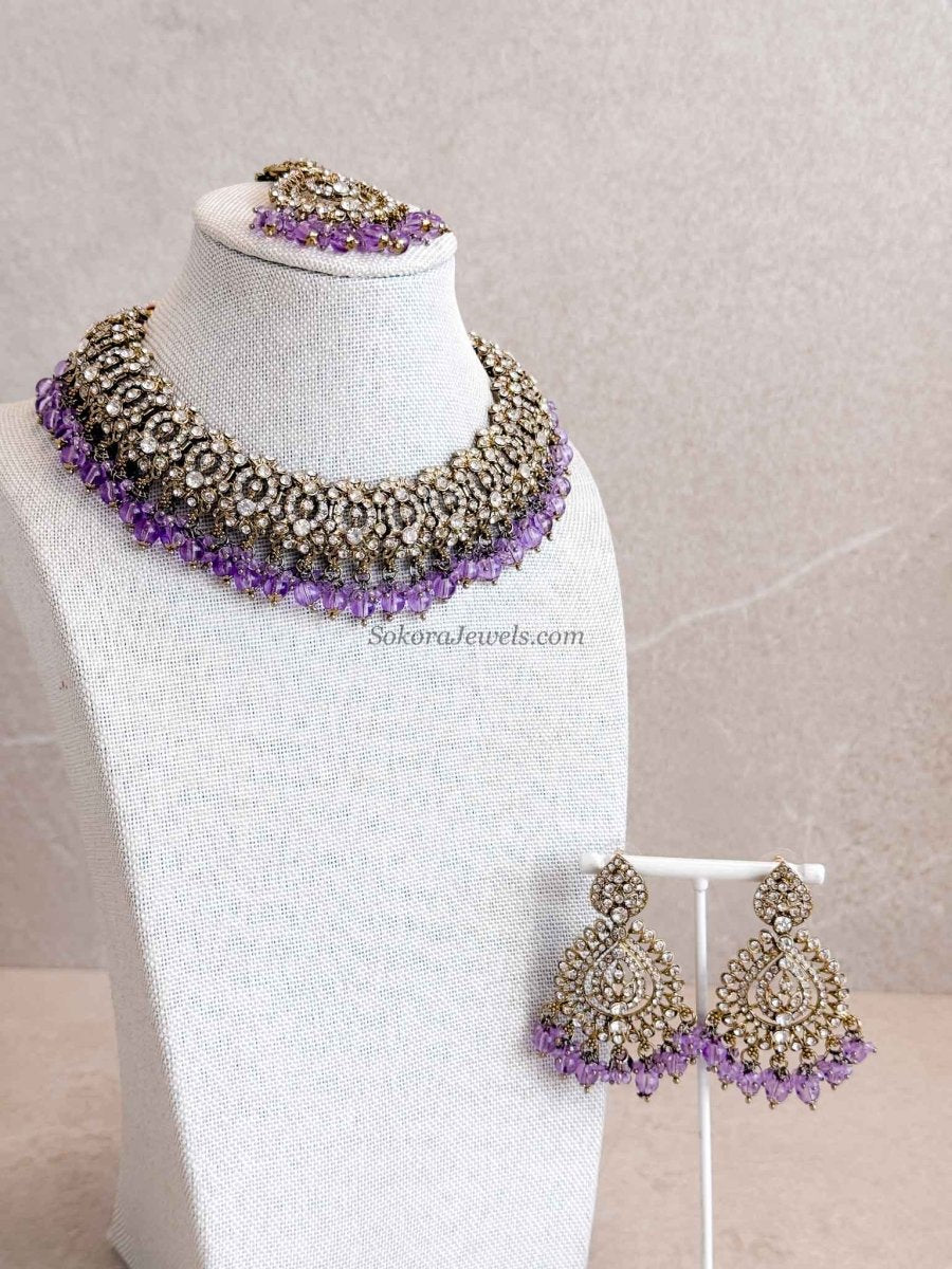 Casey Antique Gold Necklace sets - SOKORA JEWELSCasey Antique Gold Necklace sets