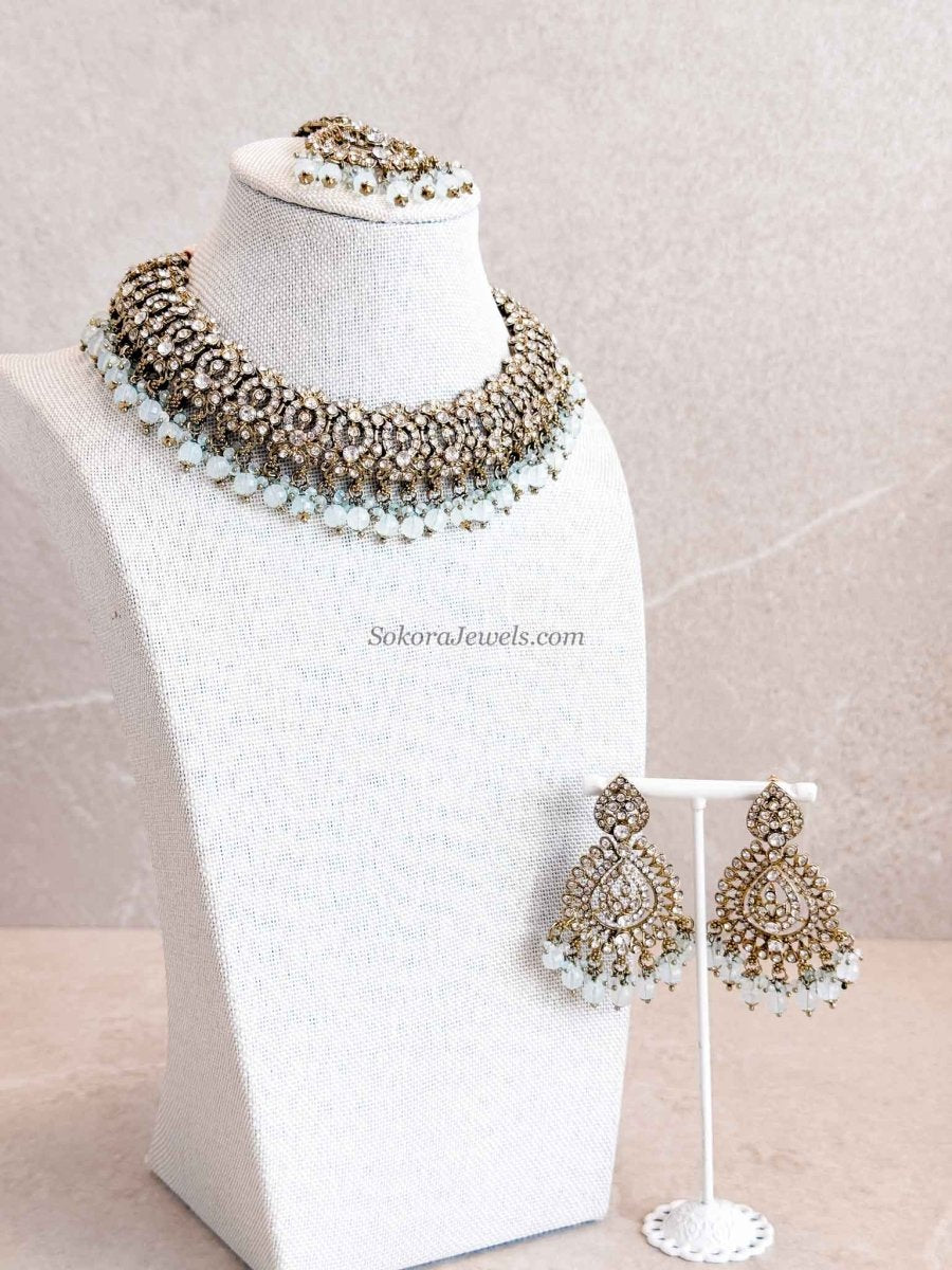 Casey Antique Gold Necklace sets - SOKORA JEWELSCasey Antique Gold Necklace sets