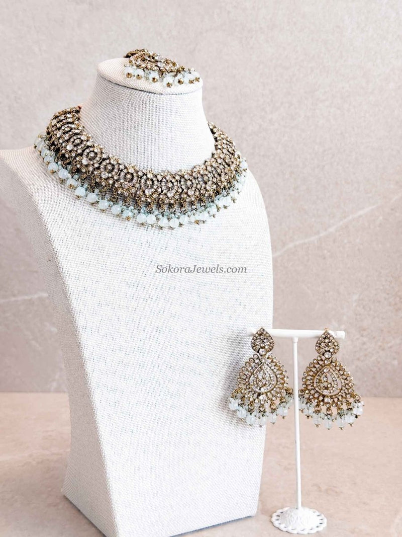 Casey Antique Gold Necklace sets - SOKORA JEWELSCasey Antique Gold Necklace sets