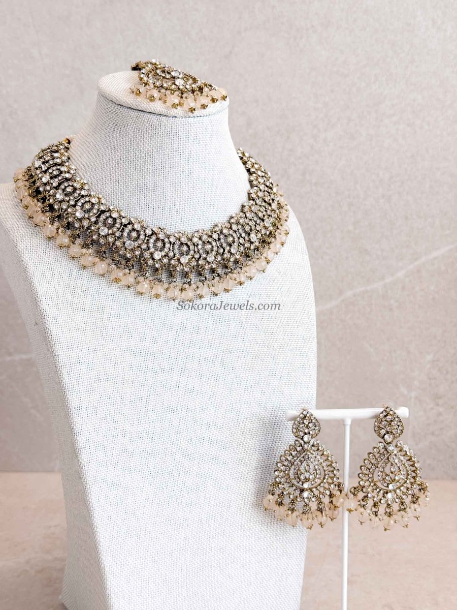 Casey Antique Gold Necklace sets - SOKORA JEWELSCasey Antique Gold Necklace sets