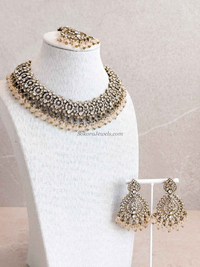 Casey Antique Gold Necklace sets - SOKORA JEWELSCasey Antique Gold Necklace sets