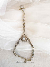Celeste American Diamond Hand Chain Bracelet - SOKORA JEWELSCeleste American Diamond Hand Chain Bracelet