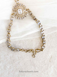 Celeste American Diamond Hand Chain Bracelet - SOKORA JEWELSCeleste American Diamond Hand Chain Bracelet