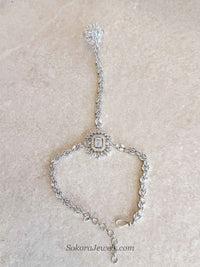 Celeste American Diamond Hand Chain Bracelet - SOKORA JEWELSCeleste American Diamond Hand Chain Bracelet