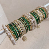 Celine Luxury Pearly Bangle Set - Green - SOKORA JEWELSCeline Luxury Pearly Bangle Set - GreenBANGLES