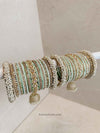 Celine Luxury Pearly Bangle Set - Mint - SOKORA JEWELSCeline Luxury Pearly Bangle Set - MintBANGLES
