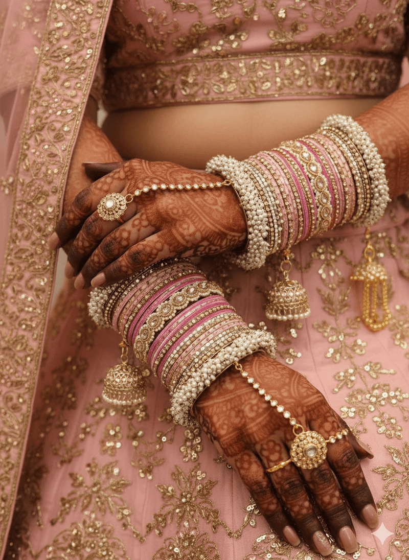 Celine Luxury Pearly Bangle Set - Pink - SOKORA JEWELSCeline Luxury Pearly Bangle Set - PinkBANGLES