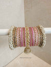 Celine Luxury Pearly Bangle Set - Pink - SOKORA JEWELSCeline Luxury Pearly Bangle Set - PinkBANGLES