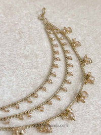 Champagne Bead Clustered Earring Chains - SOKORA JEWELSChampagne Bead Clustered Earring ChainsEARRINGS