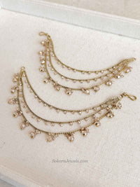 Champagne Bead Clustered Earring Chains - SOKORA JEWELSChampagne Bead Clustered Earring ChainsEARRINGS