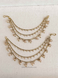 Champagne Bead Clustered Earring Chains - SOKORA JEWELSChampagne Bead Clustered Earring ChainsEARRINGS