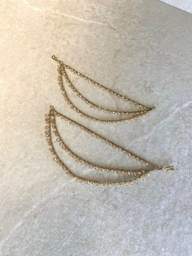 Champagne Bead Earring Chains - SOKORA JEWELSChampagne Bead Earring ChainsEARRINGS