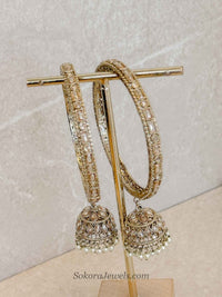 Champagne Jhumka Bridal Bangles - SOKORA JEWELSChampagne Jhumka Bridal BanglesBANGLES