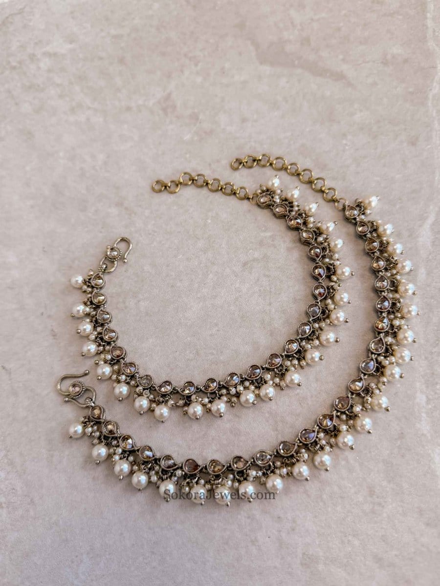Champagne Pearl Anklets - SOKORA JEWELSChampagne Pearl Anklets