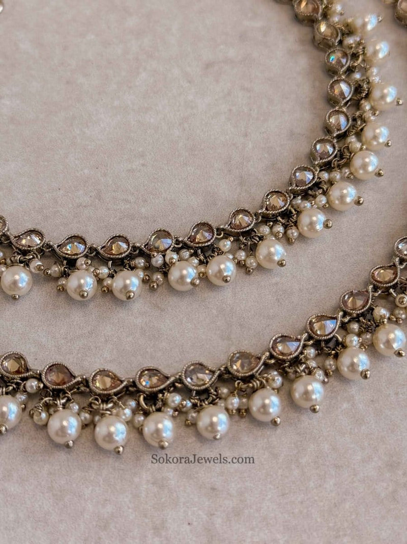 Champagne Pearl Anklets - SOKORA JEWELSChampagne Pearl Anklets