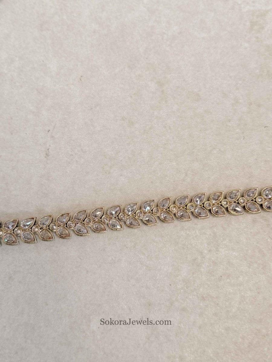 Champagne Zircon Bridal Waist Chain - SOKORA JEWELSChampagne Zircon Bridal Waist Chain