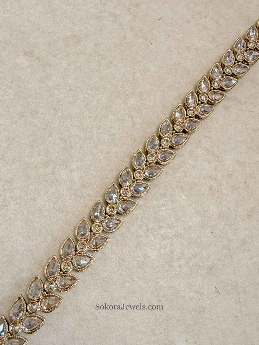 Champagne Zircon Bridal Waist Chain - SOKORA JEWELSChampagne Zircon Bridal Waist Chain