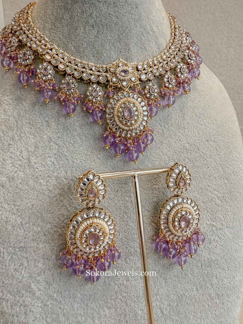Chhaya Faux Kundan Necklace Sets - SOKORA JEWELSChhaya Faux Kundan Necklace Sets
