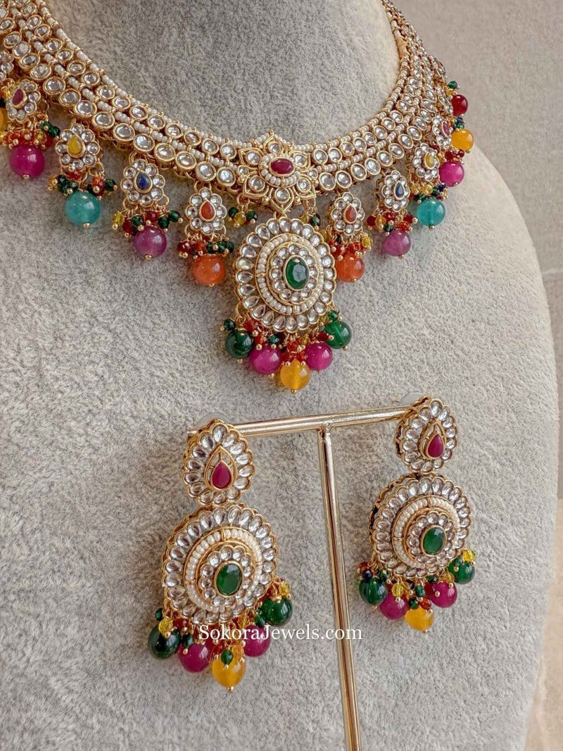 Chhaya Faux Kundan Necklace Sets - SOKORA JEWELSChhaya Faux Kundan Necklace Sets