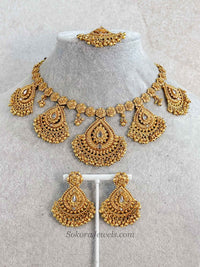 Chitra Large Beaded Gold Ball set - SOKORA JEWELSChitra Large Beaded Gold Ball setNECKLACE SETS