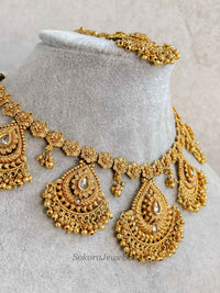 Chitra Large Beaded Gold Ball set - SOKORA JEWELSChitra Large Beaded Gold Ball setNECKLACE SETS
