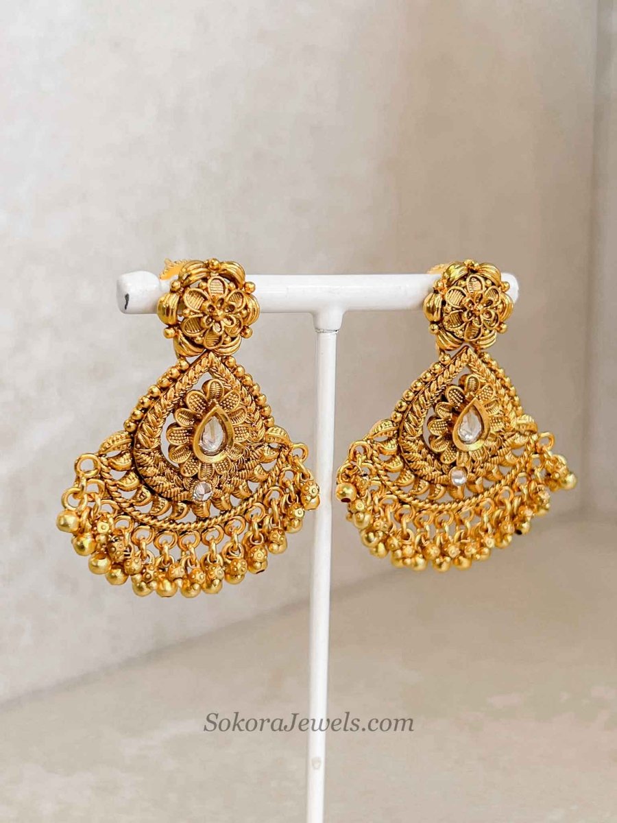 Chitra Large Beaded Gold Ball set - SOKORA JEWELSChitra Large Beaded Gold Ball setNECKLACE SETS