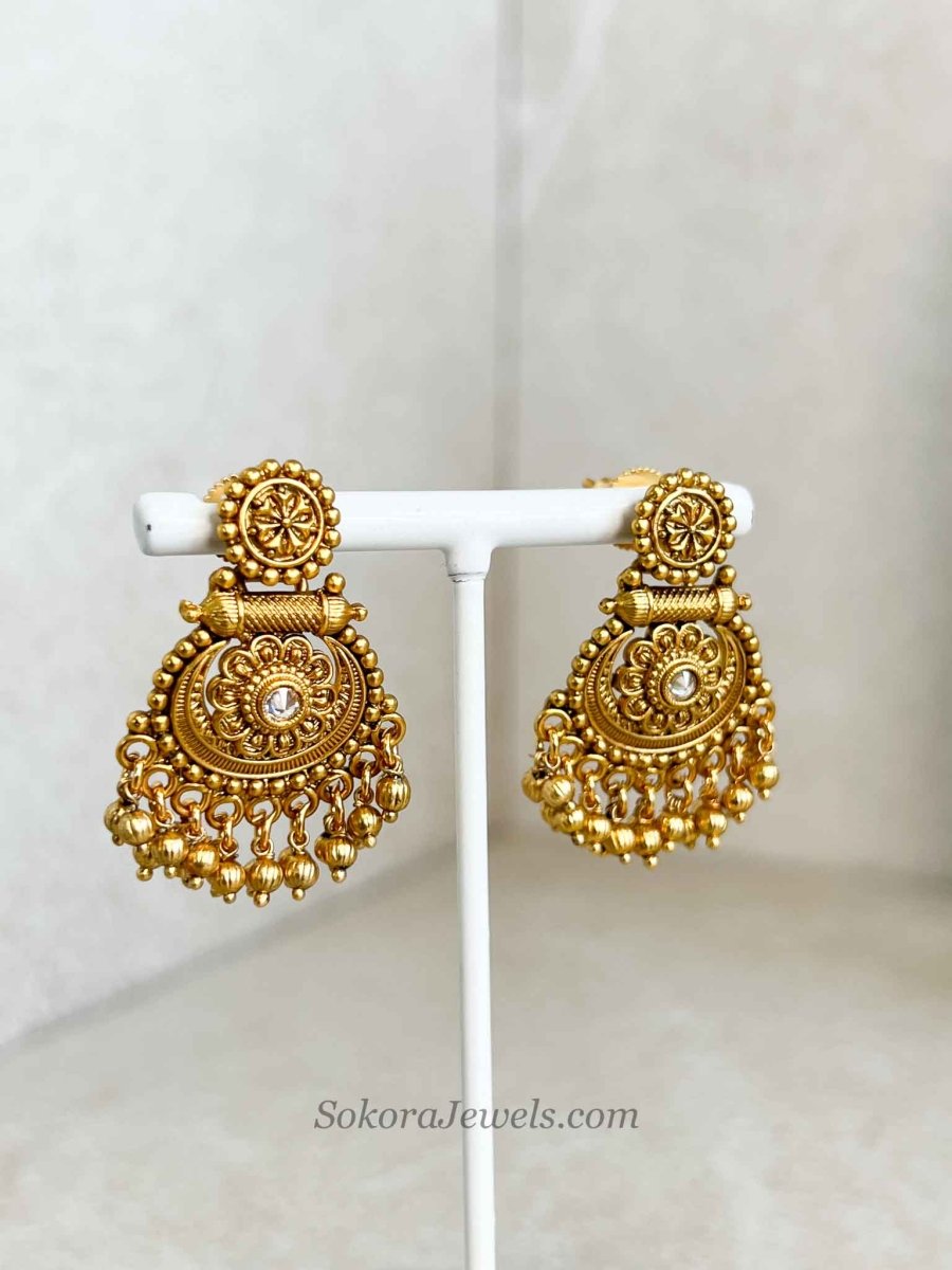 Chitra Small Beaded Gold Ball set - SOKORA JEWELSChitra Small Beaded Gold Ball setNECKLACE SETS