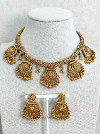 Chitra Small Beaded Gold Ball set - SOKORA JEWELSChitra Small Beaded Gold Ball setNECKLACE SETS