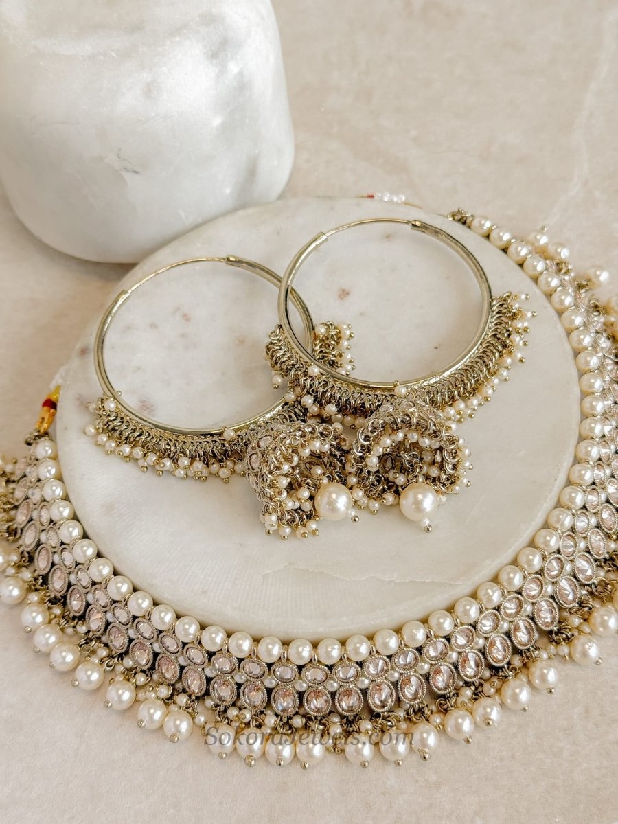 Choker & Hoop Earrings set - SOKORA JEWELSChoker & Hoop Earrings setNECKLACE SETS