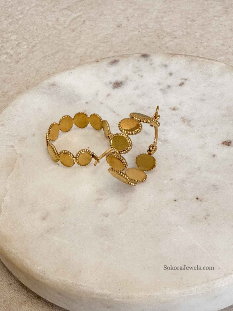 Chunky Coin Hoops - SOKORA JEWELSChunky Coin Hoops