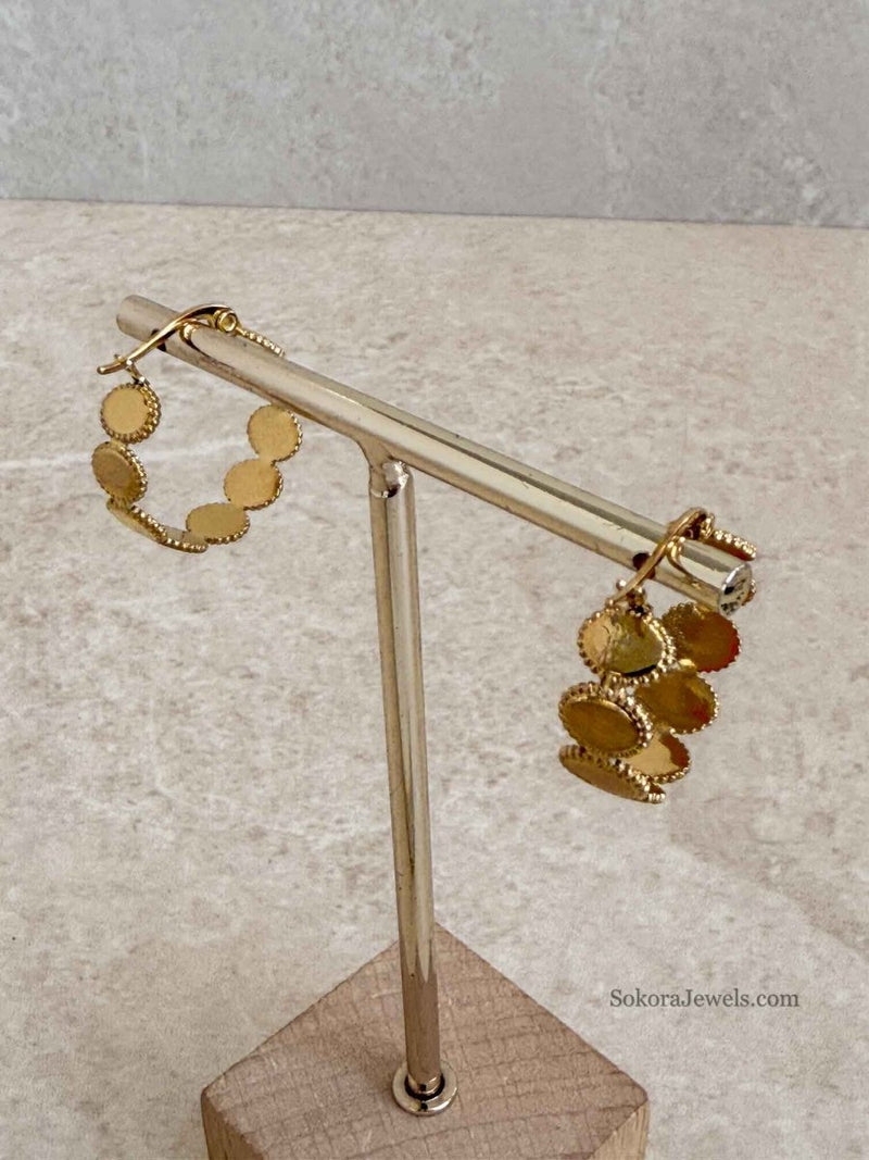 Chunky Coin Hoops - SOKORA JEWELSChunky Coin Hoops