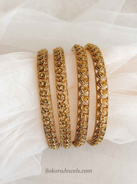 Classic Gold Kada Bangles - SOKORA JEWELSClassic Gold Kada BanglesBANGLES