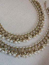 Clear crystal and Pearl Anklets - SOKORA JEWELSClear crystal and Pearl Anklets