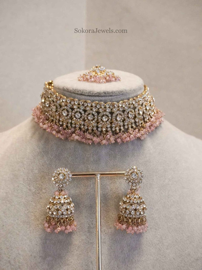 Clear Crystal Choker Set - SOKORA JEWELSClear Crystal Choker Set