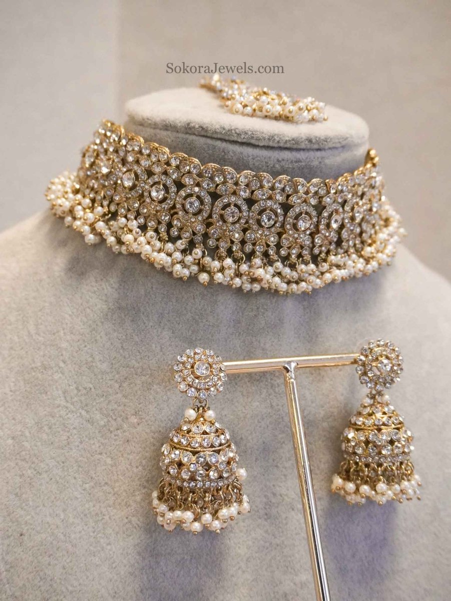 Clear Crystal Choker Set - SOKORA JEWELSClear Crystal Choker Set