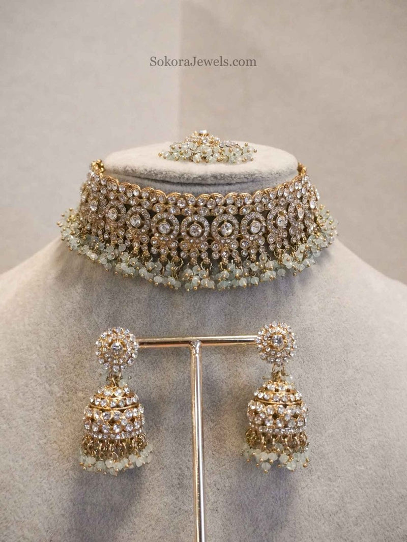 Clear Crystal Choker Set - SOKORA JEWELSClear Crystal Choker Set