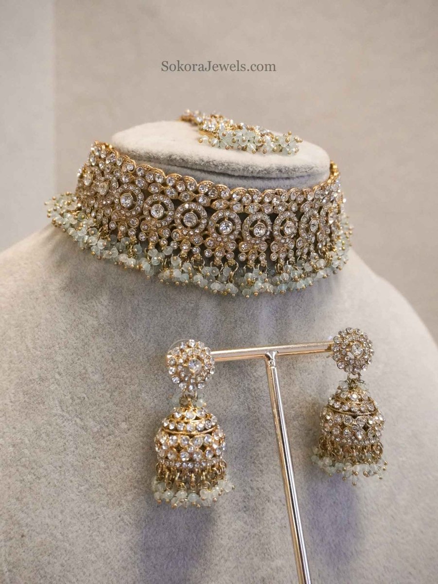 Clear Crystal Choker Set - SOKORA JEWELSClear Crystal Choker Set