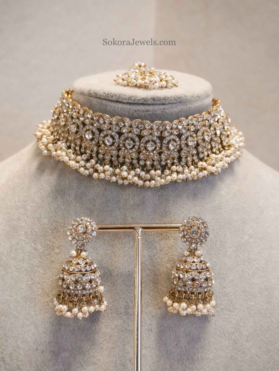 Clear Crystal Choker Set - SOKORA JEWELSClear Crystal Choker Set