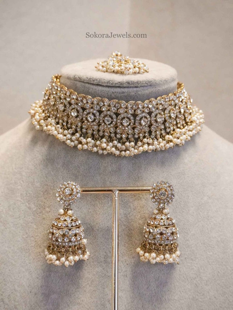 Clear Crystal Choker Set - SOKORA JEWELSClear Crystal Choker Set