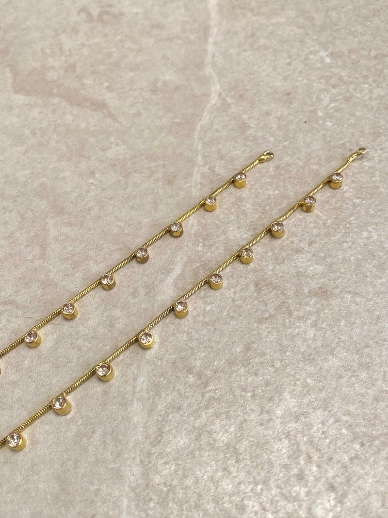 Clear Crystal Earring Chains - SOKORA JEWELSClear Crystal Earring ChainsEARRINGS