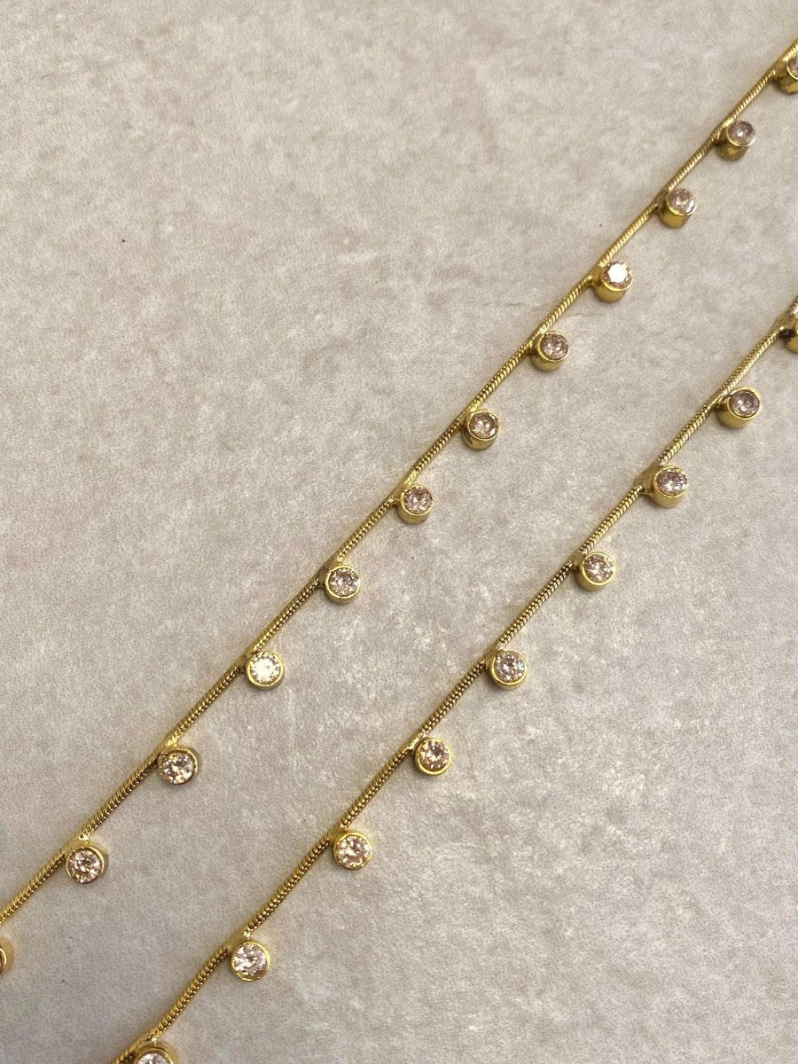 Clear Crystal Earring Chains - SOKORA JEWELSClear Crystal Earring ChainsEARRINGS