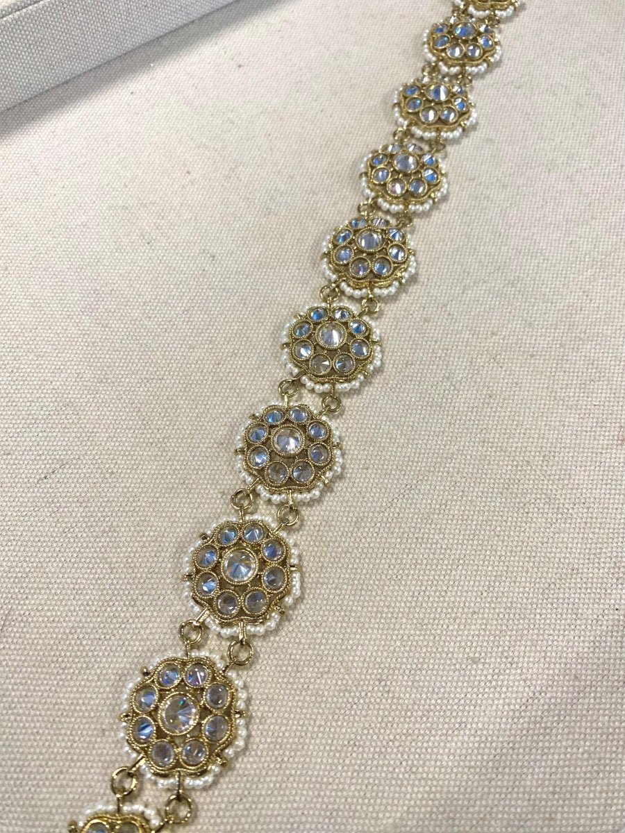 Clear Crystal & Pearl Hair Plait - SOKORA JEWELSClear Crystal & Pearl Hair Plait