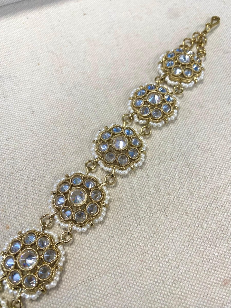 Clear Crystal & Pearl Hair Plait - SOKORA JEWELSClear Crystal & Pearl Hair Plait