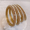 Clearance Champagne Crystal & Pearl Kada Bangles - SOKORA JEWELSClearance Champagne Crystal & Pearl Kada BanglesBANGLES